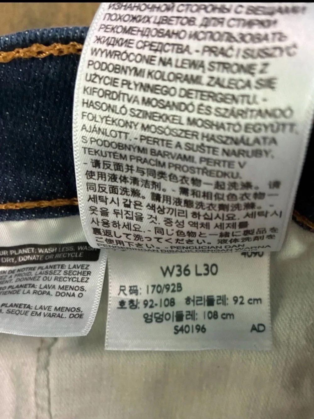 Levi’s 513 Slim Straight Jeans Mens 36x30 Dark Wash Blue Denim Red Tab